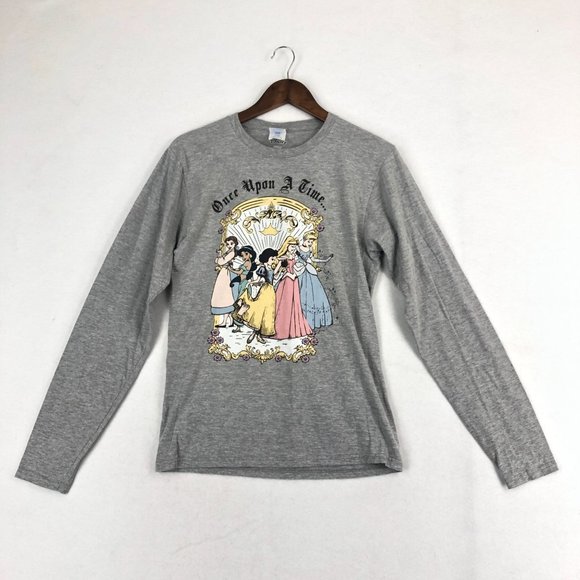 Disney Women's Size Small Grey Princess Once Upon A Time Long Sleeve T-Shirt - Picture 1 of 10